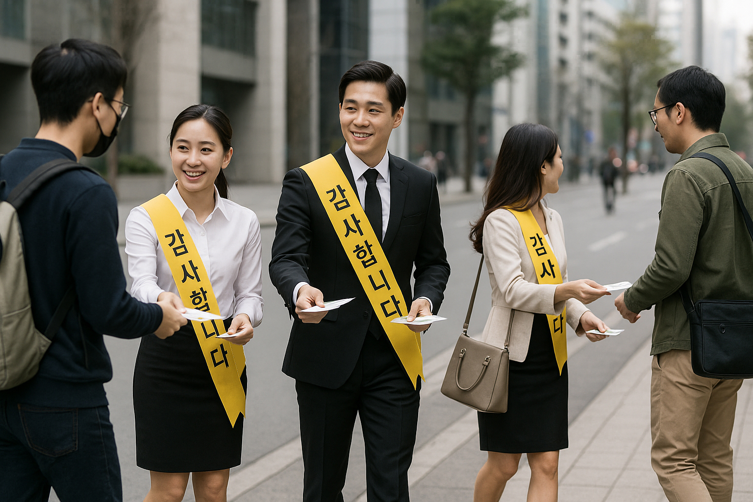 홍보 어깨띠